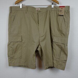 Levi's Cargo Shorts Big Men's Size 48 Beige Twill Cotton Loose Fit